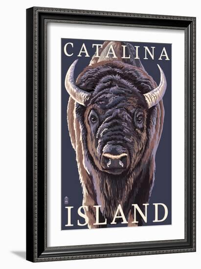 Catalina Island, California - Bison Up Close-Lantern Press-Framed Premium Giclee Print