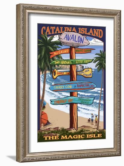 Catalina Island, California - Destination Sign #2-Lantern Press-Framed Art Print