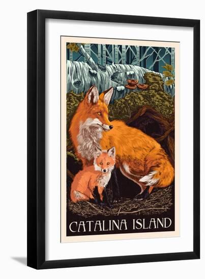 Catalina Island, California - Fox and Kit-Lantern Press-Framed Art Print