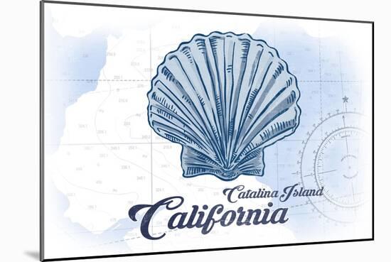 Catalina Island, California - Scallop Shell - Blue - Coastal Icon-Lantern Press-Mounted Art Print
