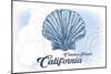 Catalina Island, California - Scallop Shell - Blue - Coastal Icon-Lantern Press-Mounted Art Print