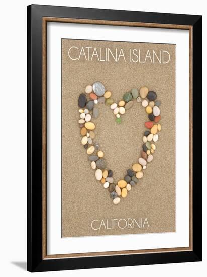 Catalina Island, California - Stone Heart on Sand-Lantern Press-Framed Art Print