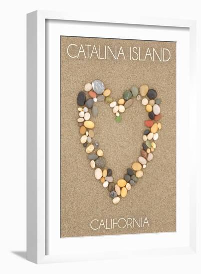 Catalina Island, California - Stone Heart on Sand-Lantern Press-Framed Art Print