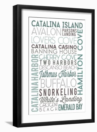 Catalina Island, California - Typography-Lantern Press-Framed Art Print