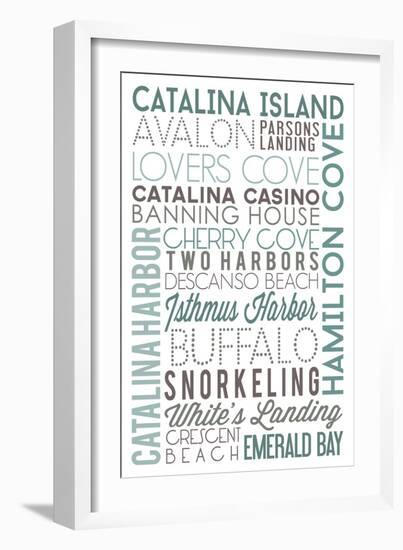 Catalina Island, California - Typography-Lantern Press-Framed Art Print