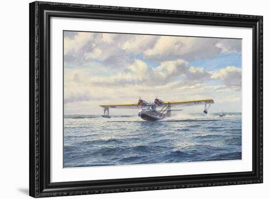 Catalina Take-Off-Roy Cross-Framed Giclee Print