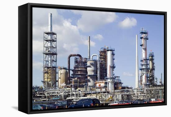 Catalytic Cracker At An Oil Refinery-Paul Rapson-Framed Premier Image Canvas