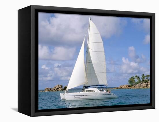 Catamaran, Island of Praslin, Seychelles, Indian Ocean, Africa-Bruno Barbier-Framed Premier Image Canvas