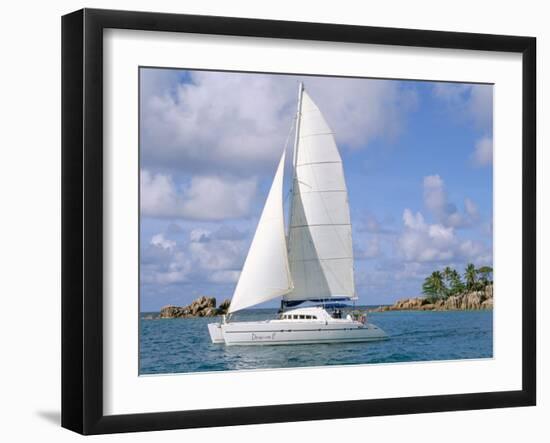 Catamaran, Island of Praslin, Seychelles, Indian Ocean, Africa-Bruno Barbier-Framed Photographic Print