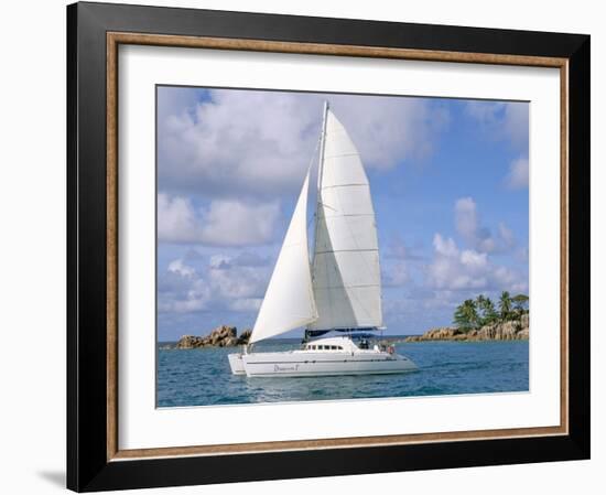 Catamaran, Island of Praslin, Seychelles, Indian Ocean, Africa-Bruno Barbier-Framed Photographic Print