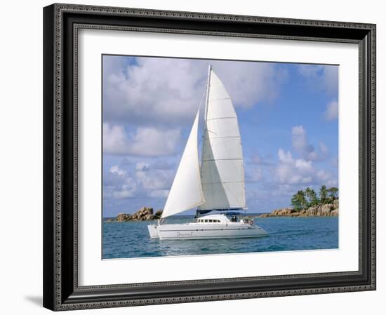 Catamaran, Island of Praslin, Seychelles, Indian Ocean, Africa-Bruno Barbier-Framed Photographic Print