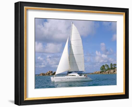 Catamaran, Island of Praslin, Seychelles, Indian Ocean, Africa-Bruno Barbier-Framed Photographic Print