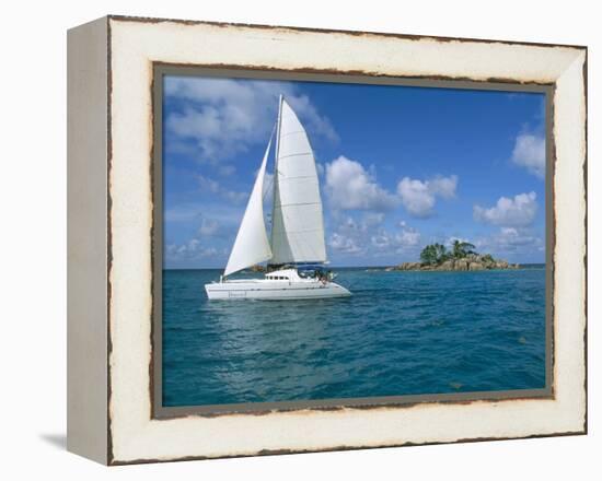 Catamaran, Island of Praslin, Seychelles, Indian Ocean, Africa-Bruno Barbier-Framed Premier Image Canvas