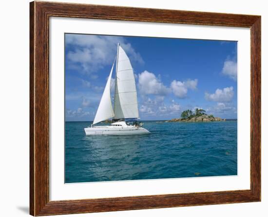 Catamaran, Island of Praslin, Seychelles, Indian Ocean, Africa-Bruno Barbier-Framed Photographic Print