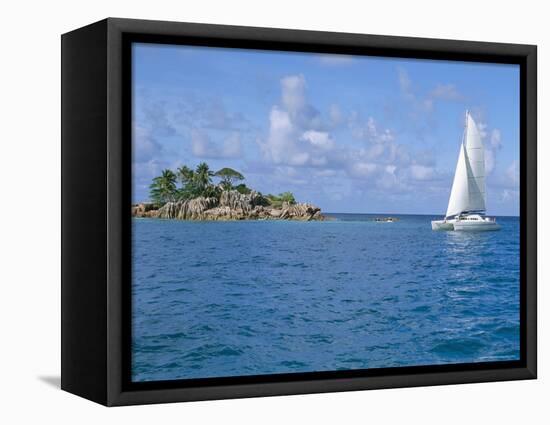 Catamaran, Island of Praslin, Seychelles, Indian Ocean, Africa-Bruno Barbier-Framed Premier Image Canvas