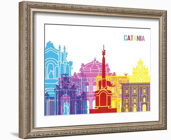 Catania Skyline Pop-paulrommer-Framed Art Print