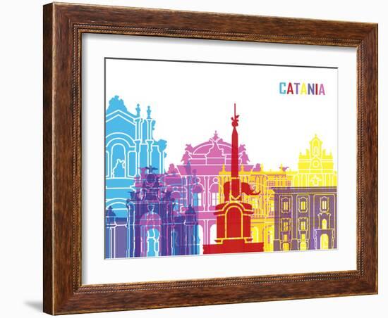 Catania Skyline Pop-paulrommer-Framed Art Print