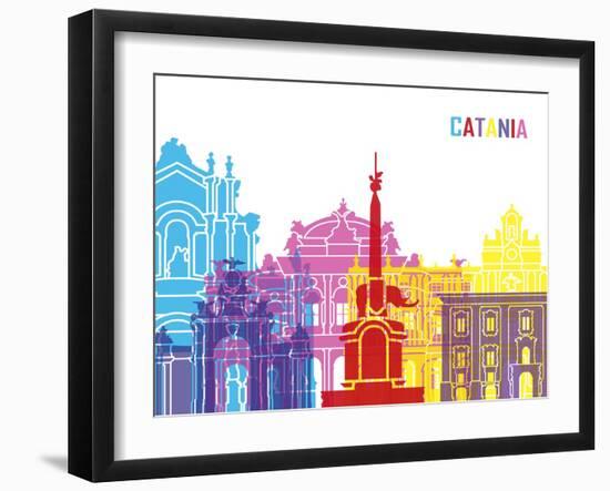 Catania Skyline Pop-paulrommer-Framed Art Print