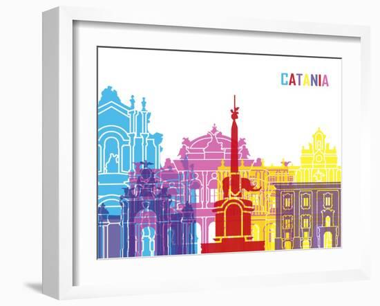 Catania Skyline Pop-paulrommer-Framed Art Print