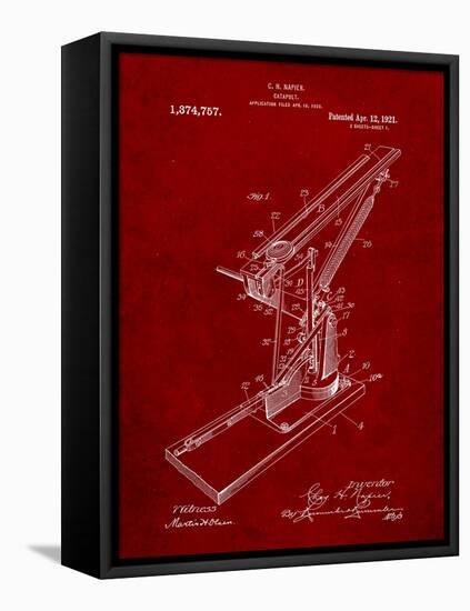 Catapult Patent 1921-Cole Borders-Framed Stretched Canvas