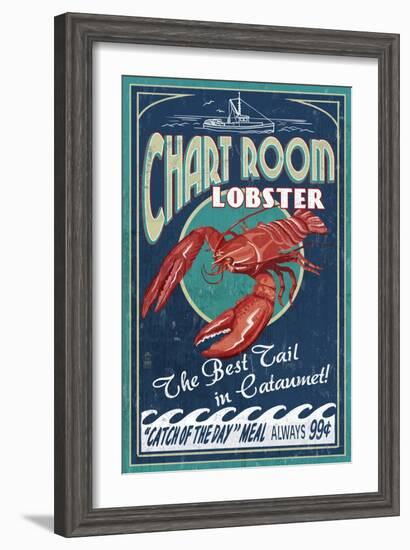 Cataumet, Cape Cod, Massachusetts - Chart Room Lobster-Lantern Press-Framed Art Print