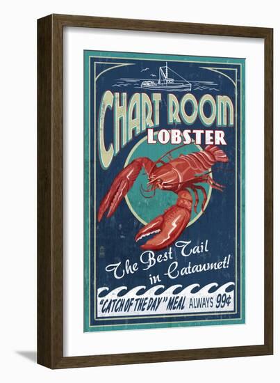Cataumet, Cape Cod, Massachusetts - Chart Room Lobster-Lantern Press-Framed Art Print