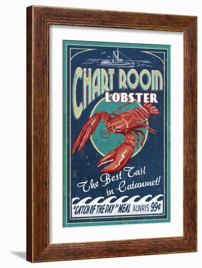 Cataumet, Cape Cod, Massachusetts - Chart Room Lobster-Lantern Press-Framed Art Print