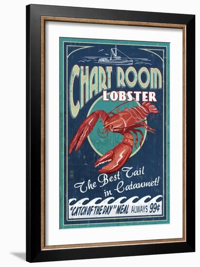 Cataumet, Cape Cod, Massachusetts - Chart Room Lobster-Lantern Press-Framed Art Print