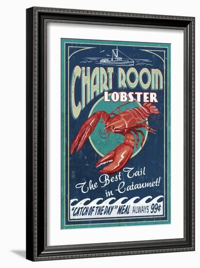 Cataumet, Cape Cod, Massachusetts - Chart Room Lobster-Lantern Press-Framed Art Print