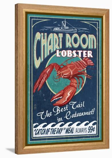 Cataumet, Cape Cod, Massachusetts - Chart Room Lobster-Lantern Press-Framed Stretched Canvas