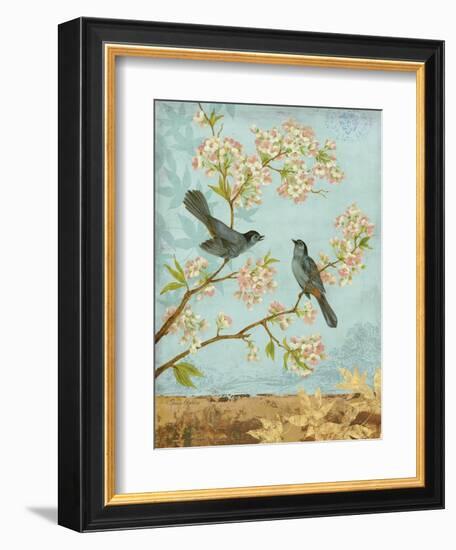 Catbirds & Blooms-Pamela Gladding-Framed Art Print