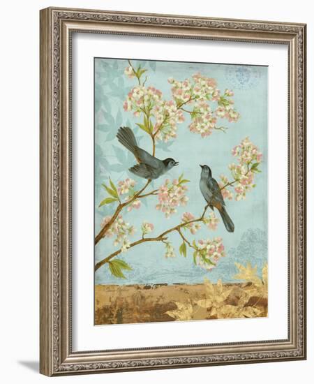Catbirds & Blooms-Pamela Gladding-Framed Art Print