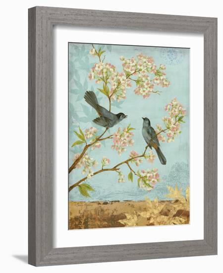 Catbirds & Blooms-Pamela Gladding-Framed Art Print