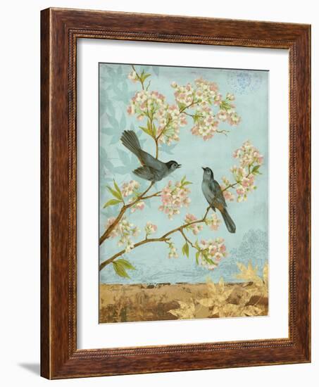 Catbirds & Blooms-Pamela Gladding-Framed Art Print