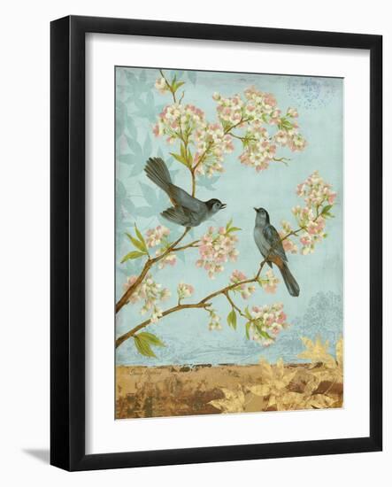 Catbirds & Blooms-Pamela Gladding-Framed Art Print