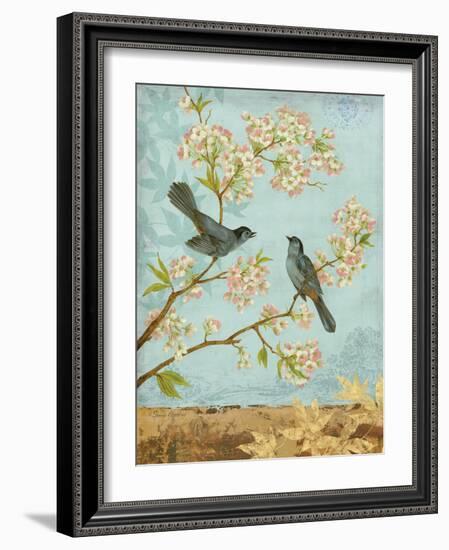 Catbirds & Blooms-Pamela Gladding-Framed Art Print