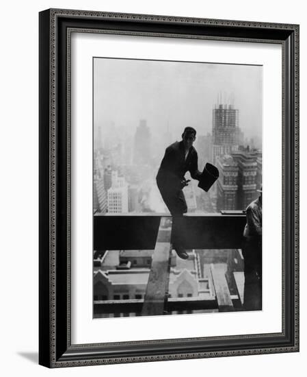 Catcher Astraddle Beams During Skyscraper Construction-Arthur Gerlach-Framed Photographic Print