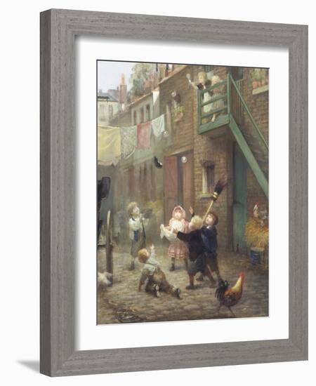 Catching Bubbles-Albert Ludovici-Framed Giclee Print