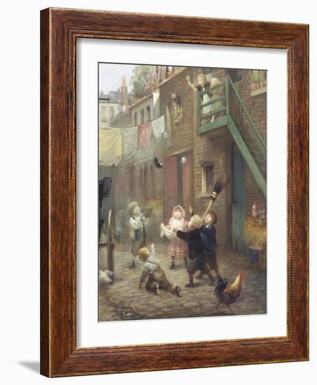 Catching Bubbles-Albert Ludovici-Framed Giclee Print