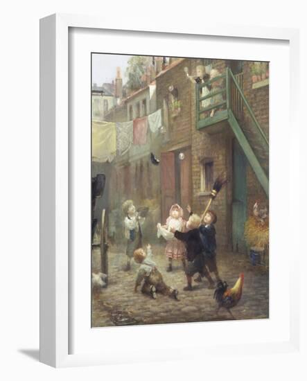 Catching Bubbles-Albert Ludovici-Framed Giclee Print