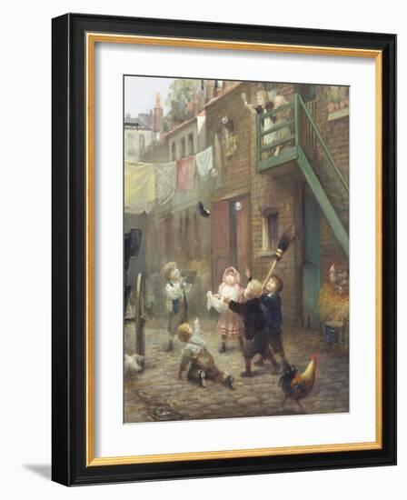 Catching Bubbles-Albert Ludovici-Framed Giclee Print