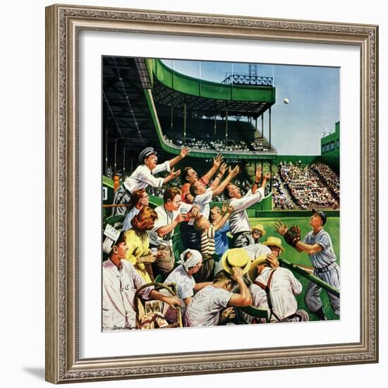 "Catching Home Run Ball", April 22, 1950-Stevan Dohanos-Framed Giclee Print