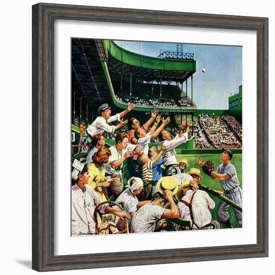 "Catching Home Run Ball", April 22, 1950-Stevan Dohanos-Framed Giclee Print