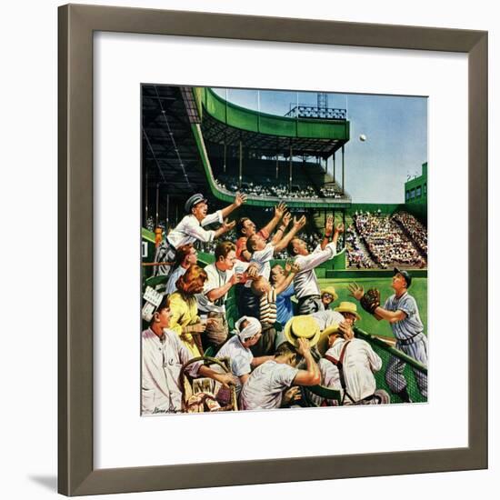 "Catching Home Run Ball", April 22, 1950-Stevan Dohanos-Framed Giclee Print