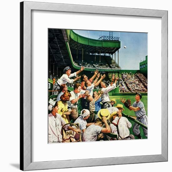 "Catching Home Run Ball", April 22, 1950-Stevan Dohanos-Framed Giclee Print