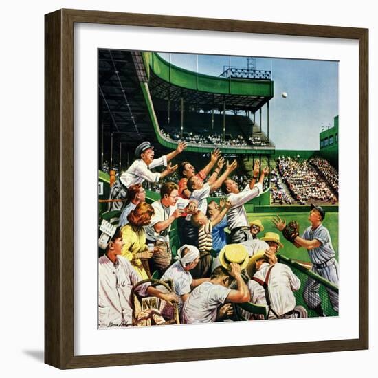 "Catching Home Run Ball", April 22, 1950-Stevan Dohanos-Framed Giclee Print