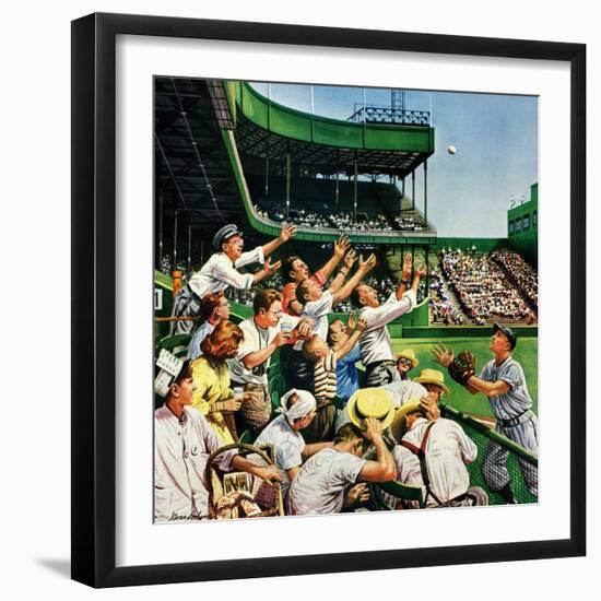 "Catching Home Run Ball", April 22, 1950-Stevan Dohanos-Framed Giclee Print