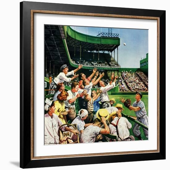 "Catching Home Run Ball", April 22, 1950-Stevan Dohanos-Framed Giclee Print