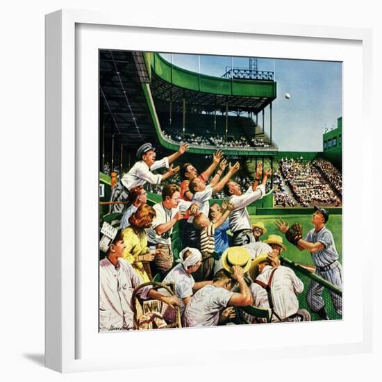 "Catching Home Run Ball", April 22, 1950-Stevan Dohanos-Framed Giclee Print