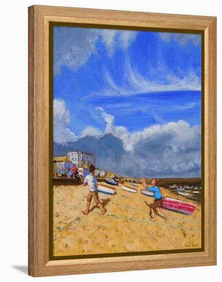 Catching the Ball, St Ives, 2016-Andrew Macara-Framed Premier Image Canvas